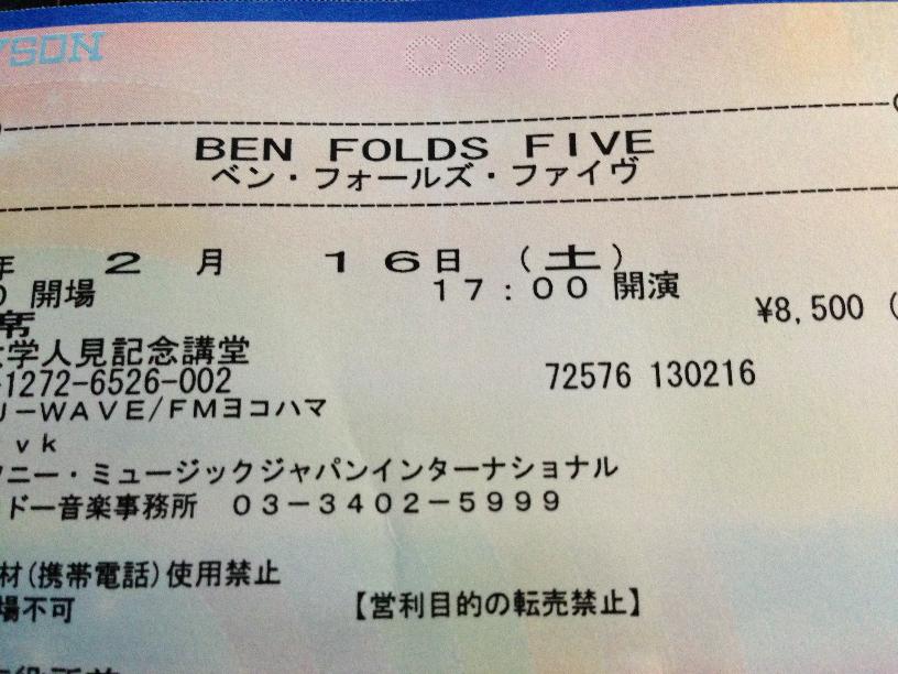 Ben Folds Five ticket